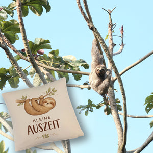 Faultier an Ast kleine Auszeit Kissen