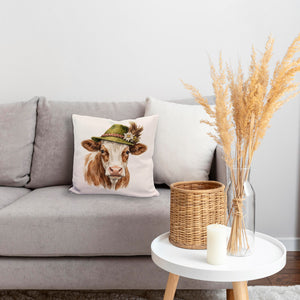 Kuh mit alpenländischem Trachtenhut Kissen