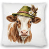 Kuh mit alpenländischem Trachtenhut Kissen