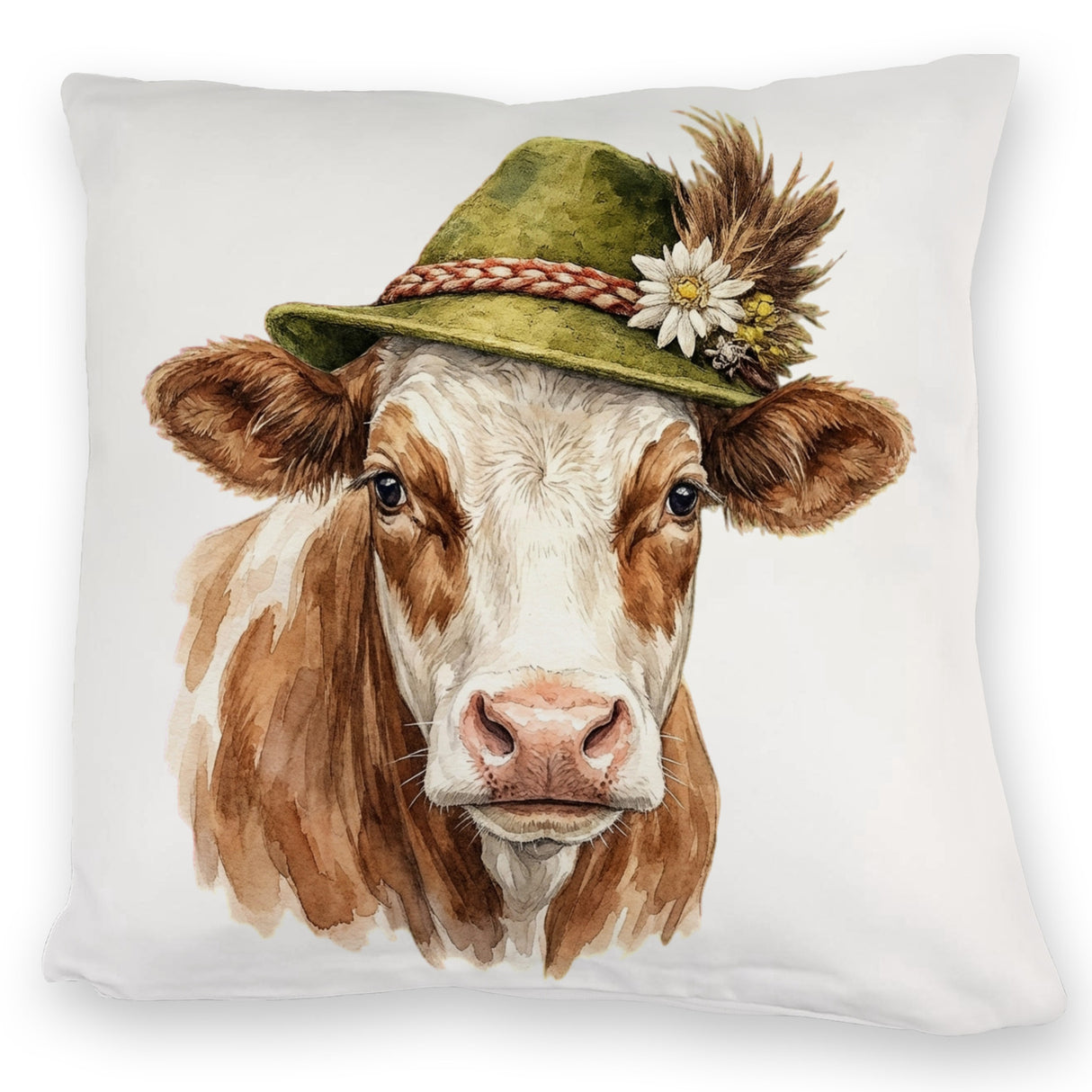 Kuh mit alpenländischem Trachtenhut Kissen