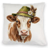 Kuh mit alpenländischem Trachtenhut Kissen
