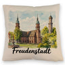 Freudenstadt Kirche Kissen Aquarell mit Schriftzug