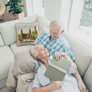 Freudenstadt Kirche Kissen Aquarell mit Schriftzug