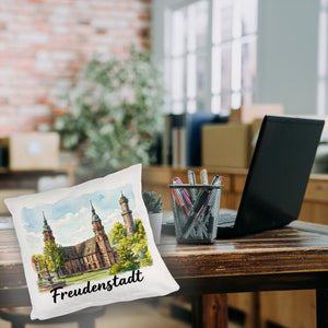 Freudenstadt Kirche Kissen Aquarell mit Schriftzug