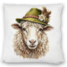 Schaf mit alpenländischem Trachtenhut Kissen
