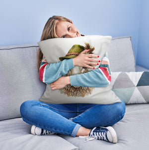 Schaf mit alpenländischem Trachtenhut Kissen