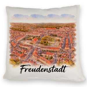 Freudenstadt Kissen Luftbild Aquarell