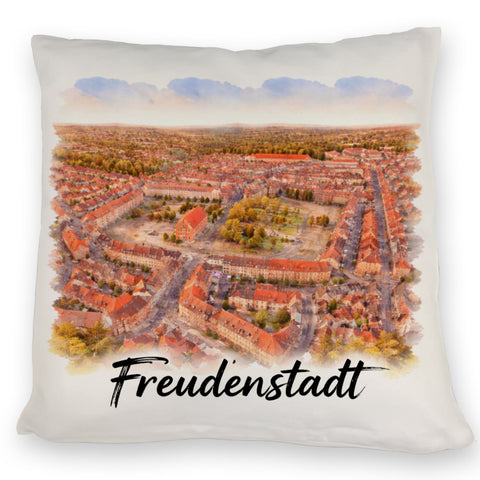 Freudenstadt Kissen Luftbild Aquarell