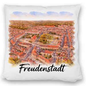 Freudenstadt Kissen Luftbild Aquarell