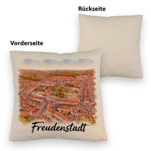 Freudenstadt Kissen Luftbild Aquarell