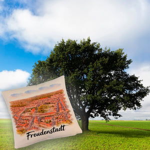 Freudenstadt Kissen Luftbild Aquarell