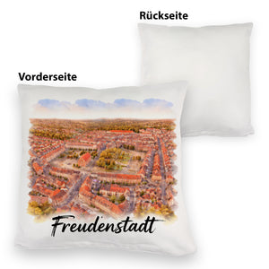 Freudenstadt Kissen Luftbild Aquarell