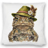 Erdkröte mit alpenländischem Trachtenhut Kissen