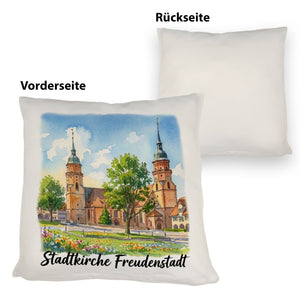 Stadtkirche Freudenstadt Kissen Aquarell