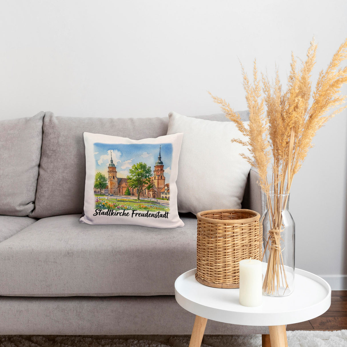 Stadtkirche Freudenstadt Kissen Aquarell