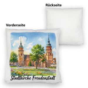 Stadtkirche Freudenstadt Kissen Aquarell