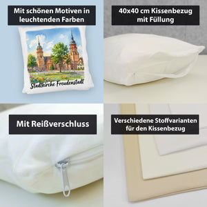 Stadtkirche Freudenstadt Kissen Aquarell