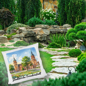 Stadtkirche Freudenstadt Kissen Aquarell