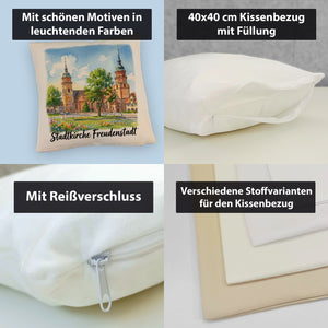 Stadtkirche Freudenstadt Kissen Aquarell