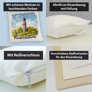 Friedrichsturm Freudenstadt Aquarell Kissen
