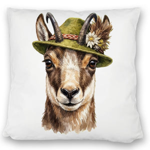 Gämse mit alpenländischem Trachtenhut Kissen