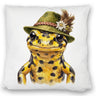 Feuersalamander mit alpenländischem Trachtenhut Kissen