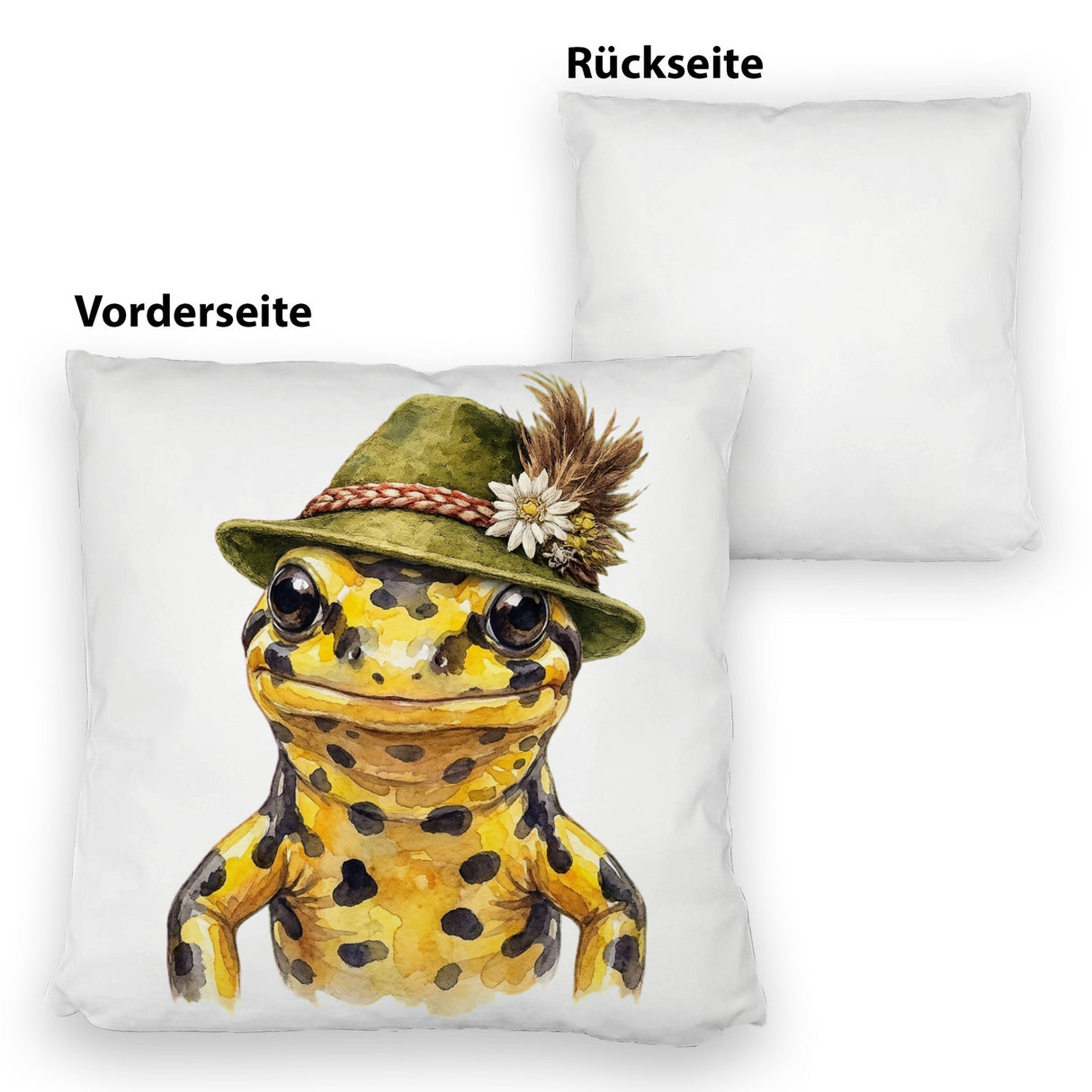 Feuersalamander mit alpenländischem Trachtenhut Kissen
