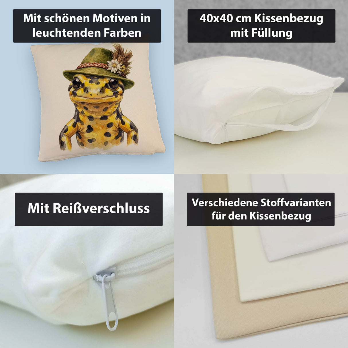 Feuersalamander mit alpenländischem Trachtenhut Kissen