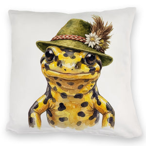 Feuersalamander mit alpenländischem Trachtenhut Kissen