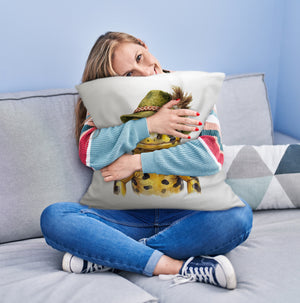 Feuersalamander mit alpenländischem Trachtenhut Kissen