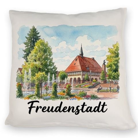 Freudenstadt Kissen mit Rathaus-Motiv