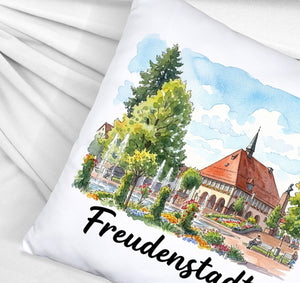 Freudenstadt Kissen mit Rathaus-Motiv