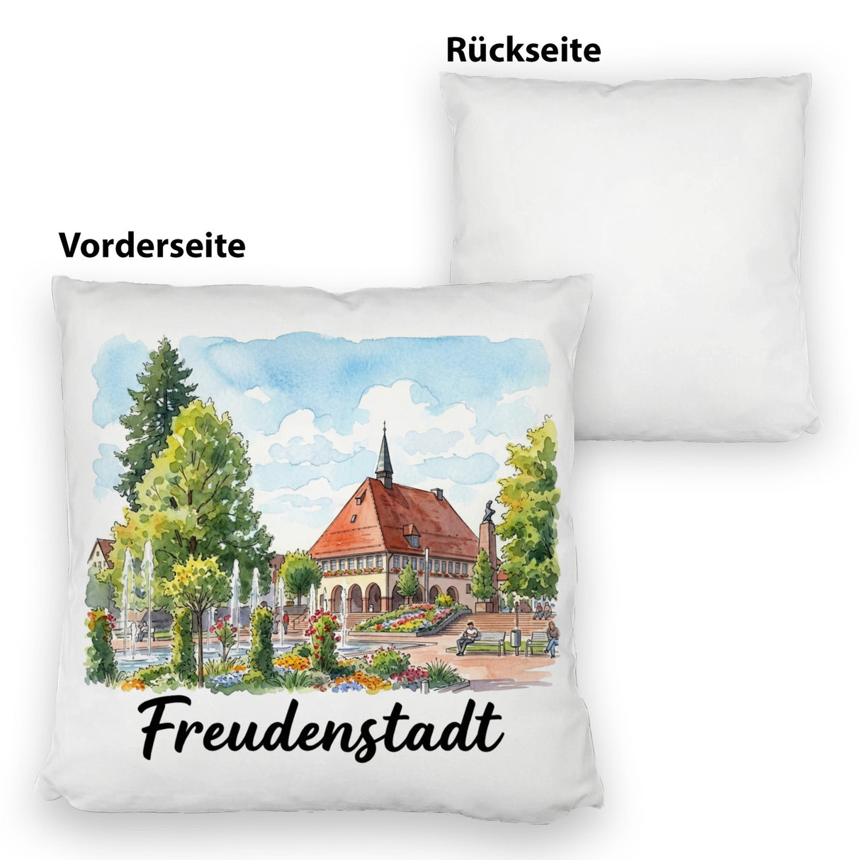 Freudenstadt Kissen mit Rathaus-Motiv