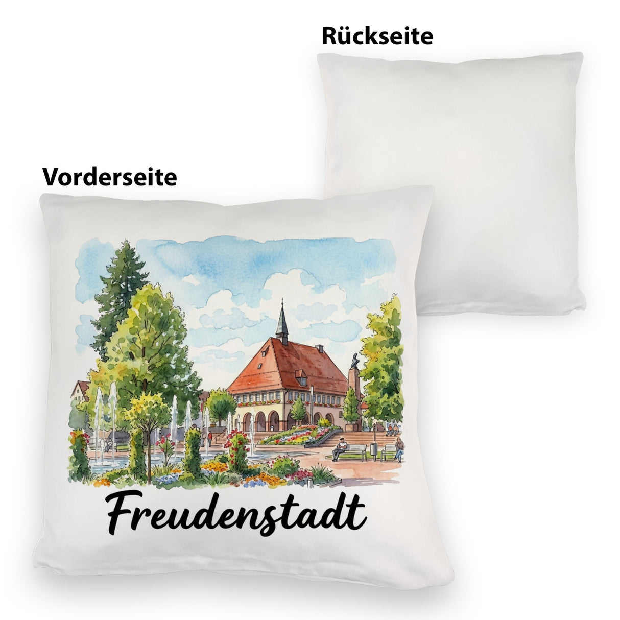 Freudenstadt Kissen mit Rathaus-Motiv