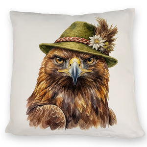 Steinadler mit alpenländischem Trachtenhut Kissen