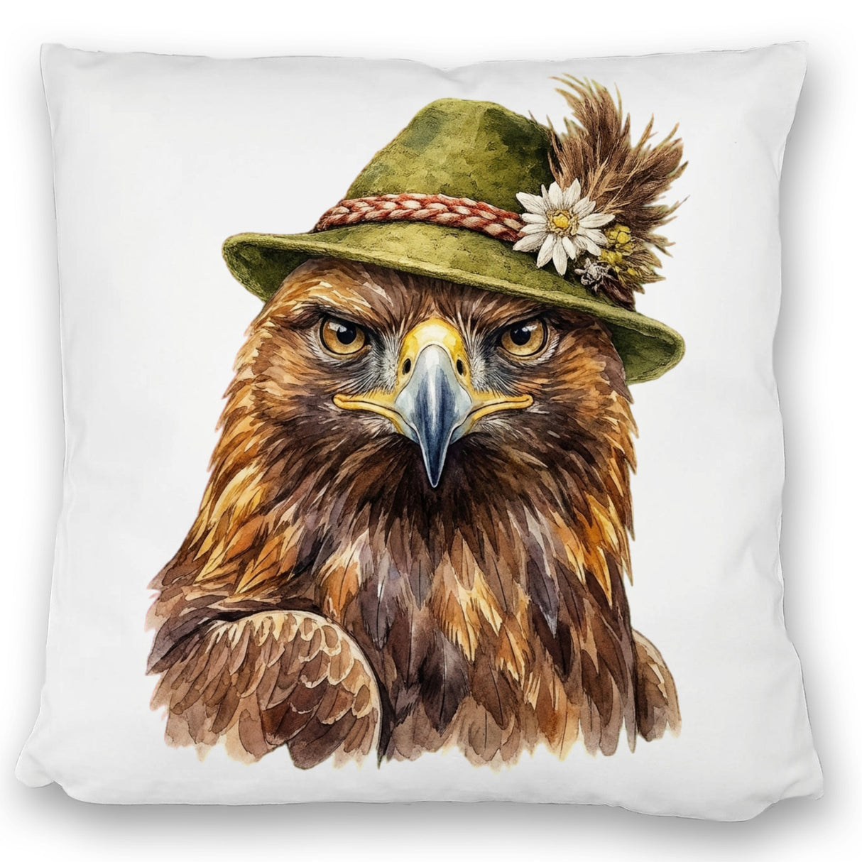 Steinadler mit alpenländischem Trachtenhut Kissen