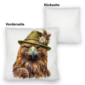 Steinadler mit alpenländischem Trachtenhut Kissen