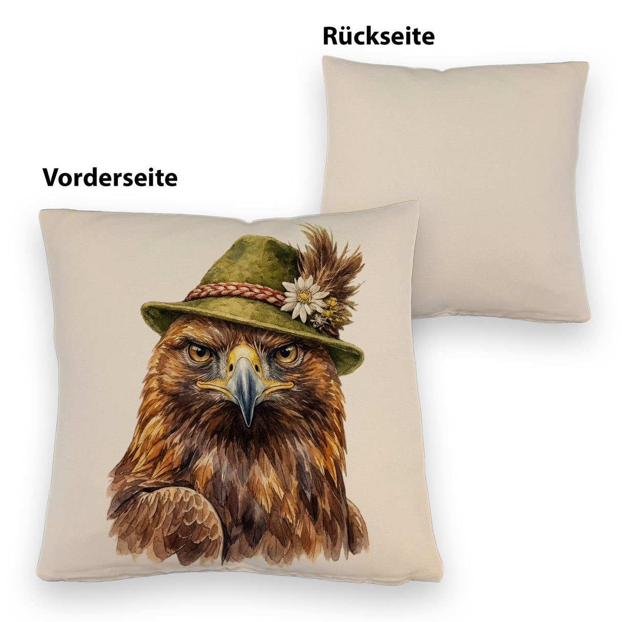 Steinadler mit alpenländischem Trachtenhut Kissen