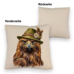 Steinadler mit alpenländischem Trachtenhut Kissen