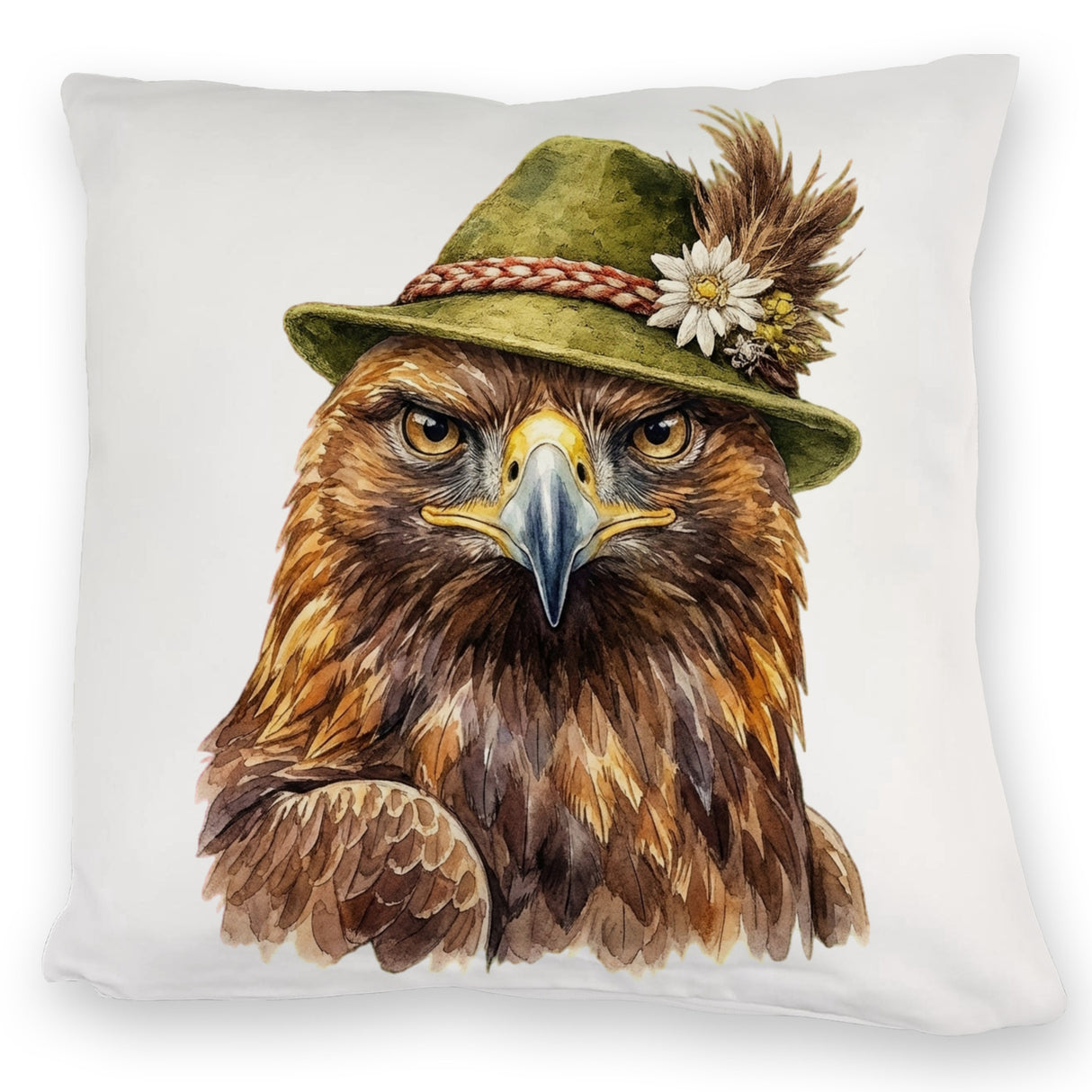 Steinadler mit alpenländischem Trachtenhut Kissen