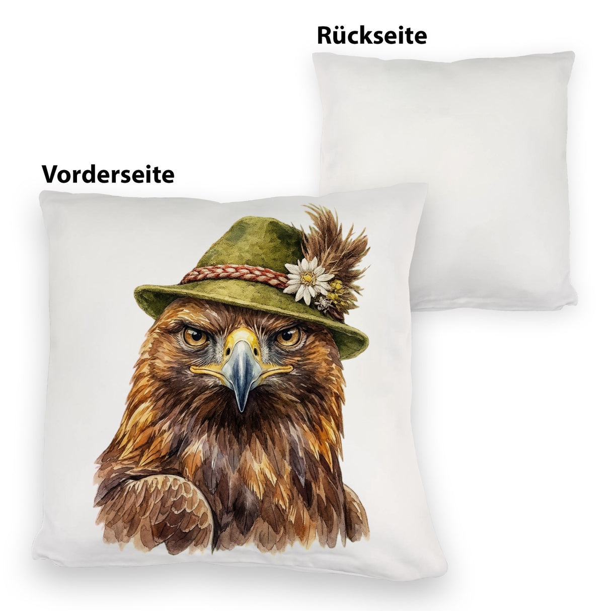 Steinadler mit alpenländischem Trachtenhut Kissen