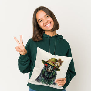 Auerhuhn mit alpenländischem Trachtenhut Kissen