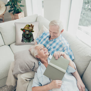 Auerhuhn mit alpenländischem Trachtenhut Kissen