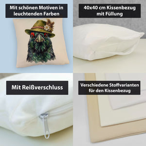 Auerhuhn mit alpenländischem Trachtenhut Kissen