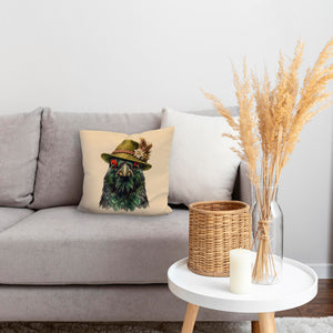 Auerhuhn mit alpenländischem Trachtenhut Kissen