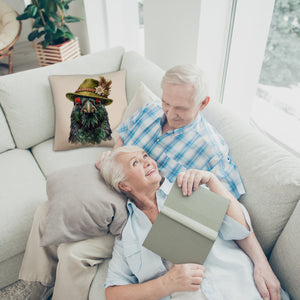Auerhuhn mit alpenländischem Trachtenhut Kissen