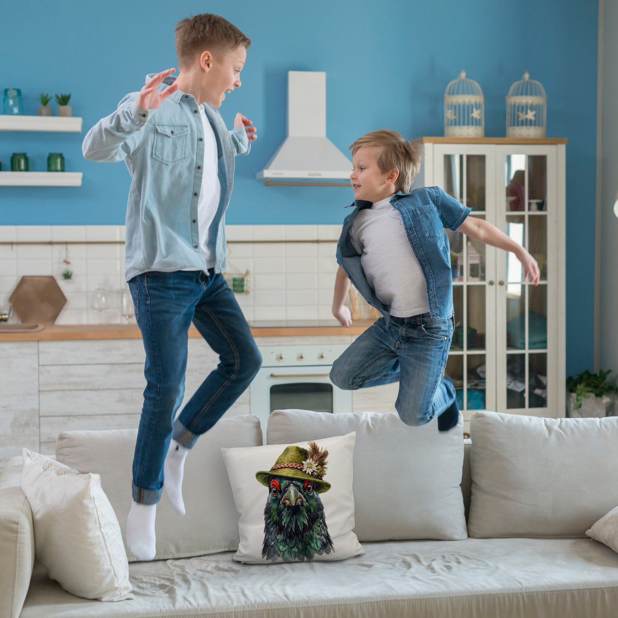 Auerhuhn mit alpenländischem Trachtenhut Kissen