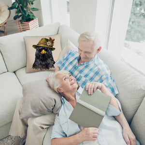Alpendohle mit alpenländischem Trachtenhut Kissen
