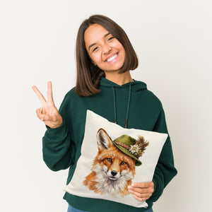 Fuchs mit alpenländischem Trachtenhut Kissen