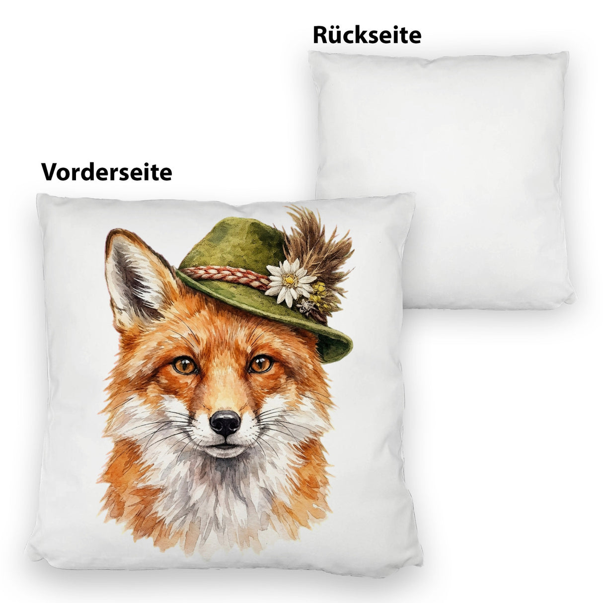 Fuchs mit alpenländischem Trachtenhut Kissen
